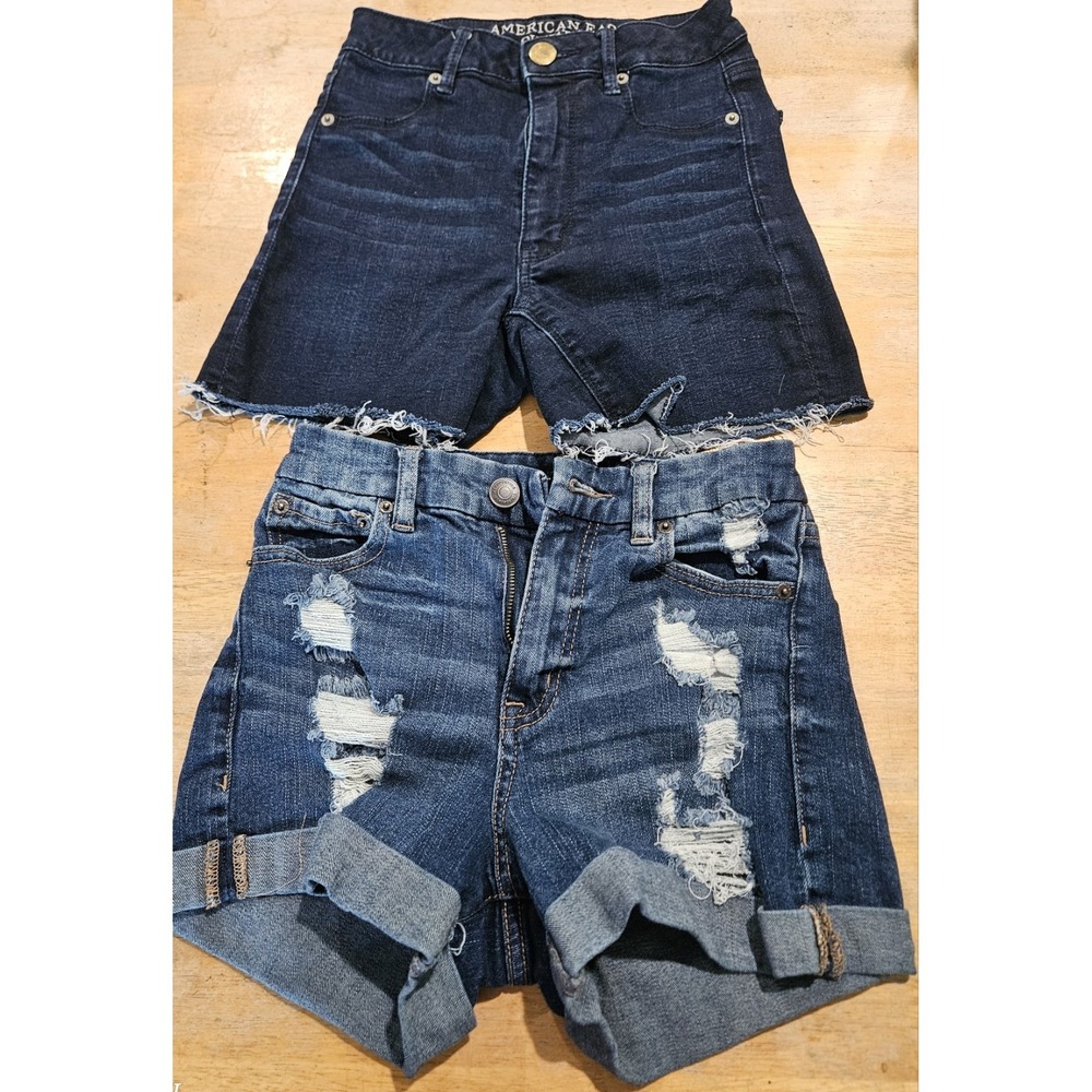 American Eagle & Aeropostale Shorts Bundle Womens Size 0 High Rise Distressed...